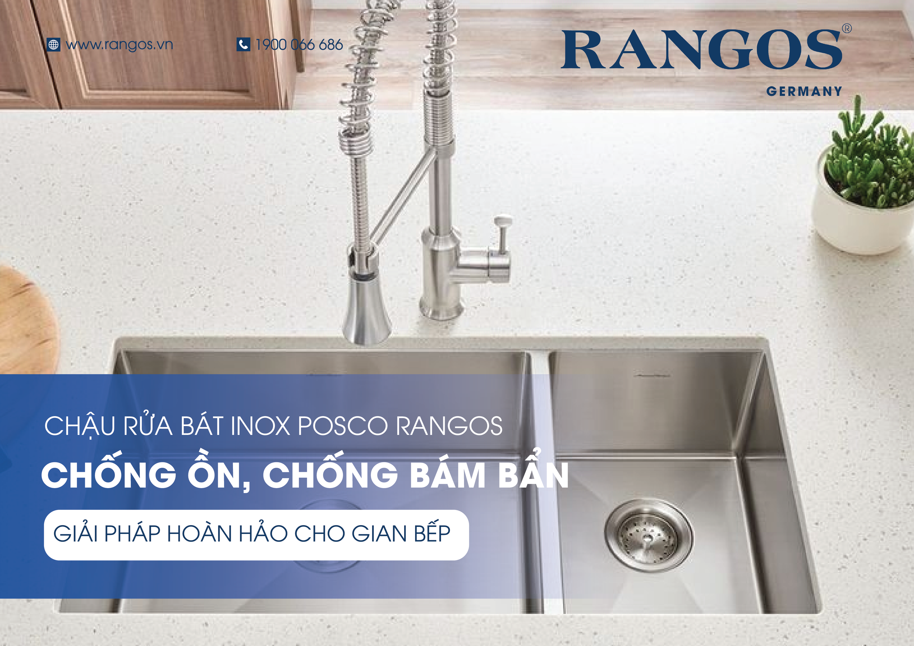Chậu Rửa Bát Inox Posco Rangos, Chống Ồn, Chống Bám Bẩn Giải Pháp Hoàn Hảo Cho Gian Bếp